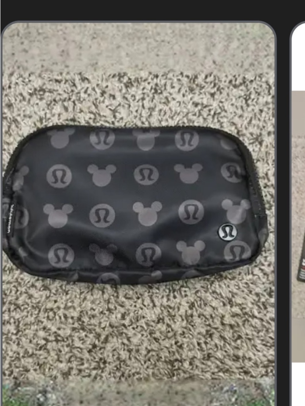 Lululemon Black Disney Mickey Print Tech Pouch crossbody Fanny belt bag nwt - Picture 2 of 6